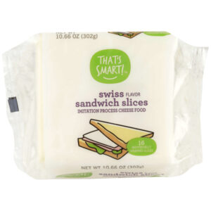 Swiss Flavor Imitation Process Cheese Food Sandwich Slices